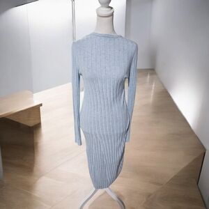 A New Day Light Blue Ribbed Maxi Dress